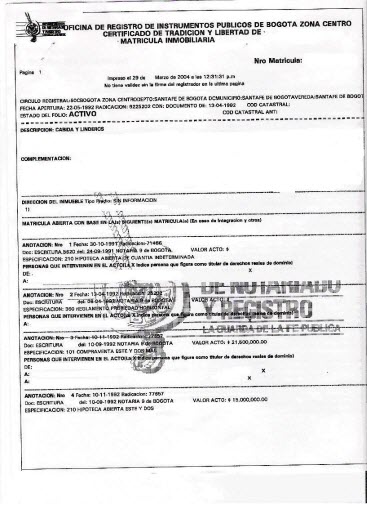 Buscar Certificado De Tradición Y Libertad De Matrícula Inmobiliaria 8088